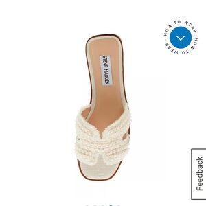Steve Madden Textured Cream Slide Sandals